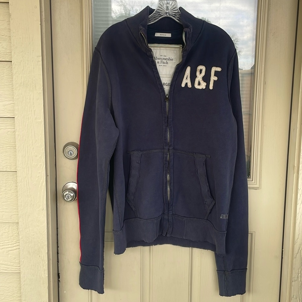 A&F Men’s Navy Zip-Up Jacket